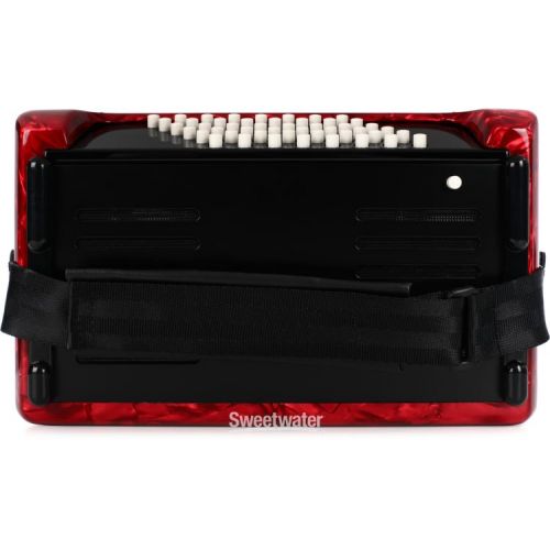  Hohner Bravo II 48 Chromatic Piano Key Accordion - Pearl Red