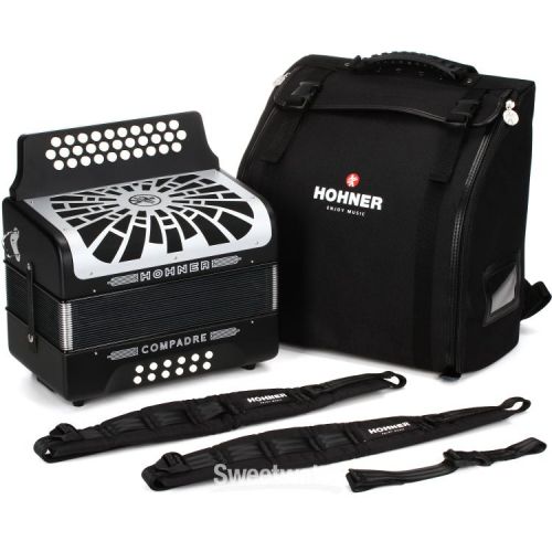  Hohner Compadre Diatonic Accordion - Keys of G/C/F - Black