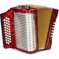 Hohner Corona II Classic Diatonic Accordion - Keys of F/Bb/Eb - Pearl Red