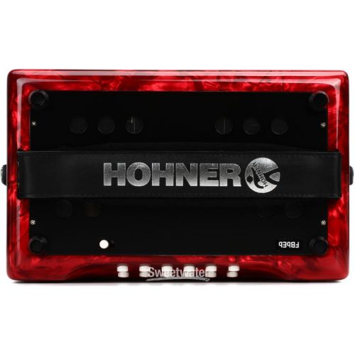  Hohner Corona II Classic Diatonic Accordion - Keys of F/Bb/Eb - Pearl Red