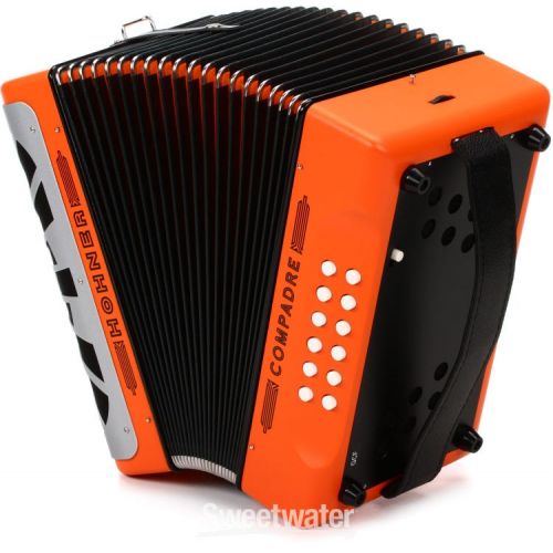  Hohner Compadre Diatonic Accordion - Keys of G/C/F - Orange