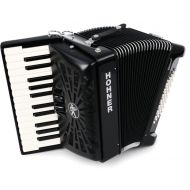 Hohner Bravo II 48 Chromatic Piano Key Accordion - Jet Black