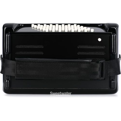  Hohner Bravo II 48 Chromatic Piano Key Accordion - Jet Black