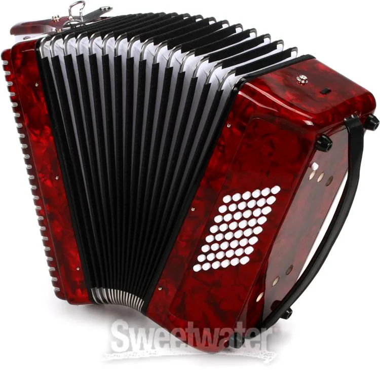  Hohner Hohnica 1304 48 Bass Piano Accordion - Pearl Red