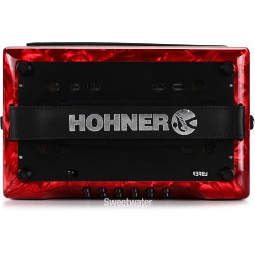  Hohner Corona II Xtreme Diatonic Accordion - Keys of F/Bb/Eb - Pearl Red