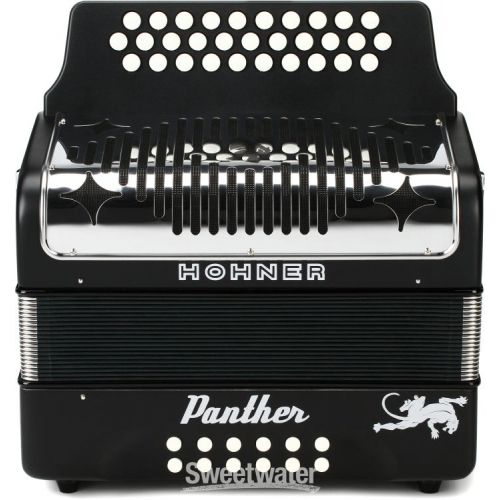  Hohner Panther Diatonic Accordion - Keys of G/C/F - Black