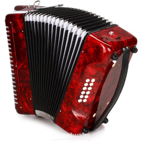  Hohner Hohnica 1303 12 Bass Piano Accordion - Pearl Red