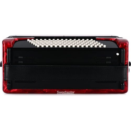  Hohner Bravo III 96 Chromatic Piano Key Accordion - Pearl Red