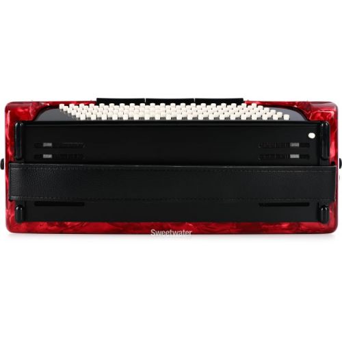  Hohner Bravo III 120 Chromatic Piano Key Accordion - Pearl Red