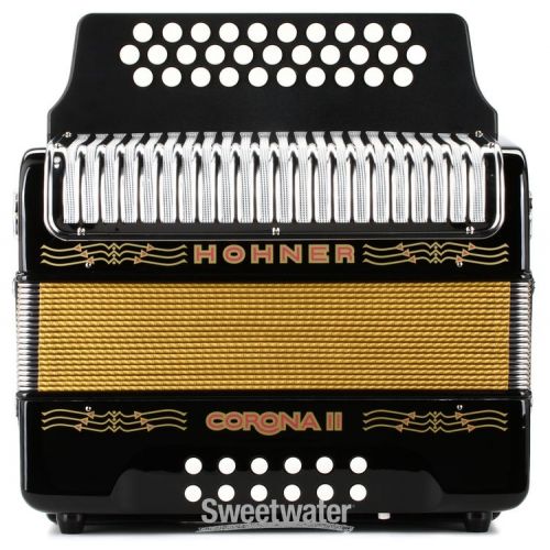  Hohner Corona II Diatonic Accordion - Keys of G/C/F - Black Lacquer