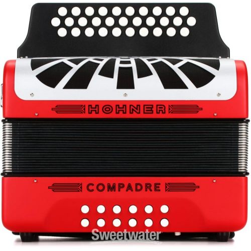  Hohner Compadre Diatonic Accordion - Keys of G/C/F - Red