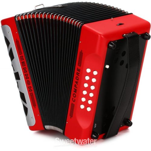  Hohner Compadre Diatonic Accordion - Keys of G/C/F - Red