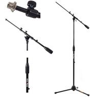 Hola! Music HPS-101TB Professional Tripod Microphone Mic Stand with Telescopic Boom, Black