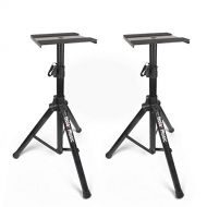 Pair of Studio Monitor Speaker Stands by Hola! Music, Professional Heavy-Duty Tripod Structure, Adjustable Height, Model HPS-600MS