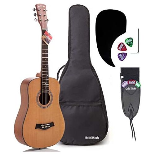  Hola! Music Acoustic Guitar Bundle for Beginners and Kids - 3/4 Size (36) Guitars -Natural