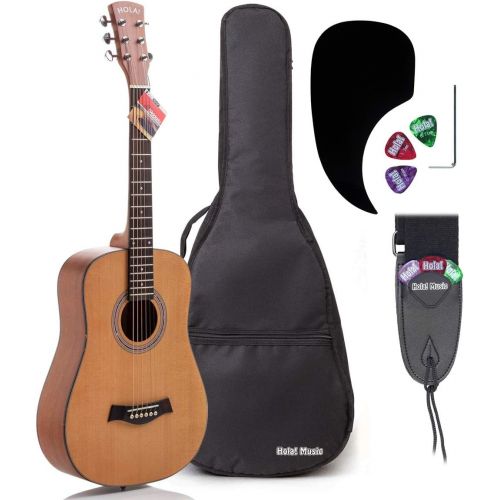  Hola! Music Acoustic Guitar Bundle for Beginners and Kids - 3/4 Size (36) Guitars -Natural