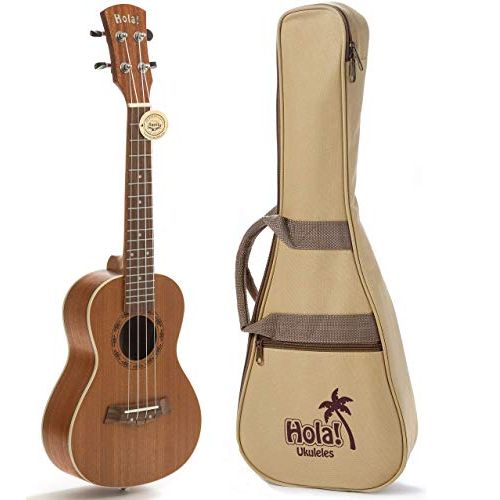  Tenor Ukulele Bundle, Deluxe Series by Hola! Music (Model HM-127MG+), Bundle Includes: 27 Inch Mahogany Ukulele with Aquila Nylgut Strings Installed, Padded Gig Bag, Strap and Pick