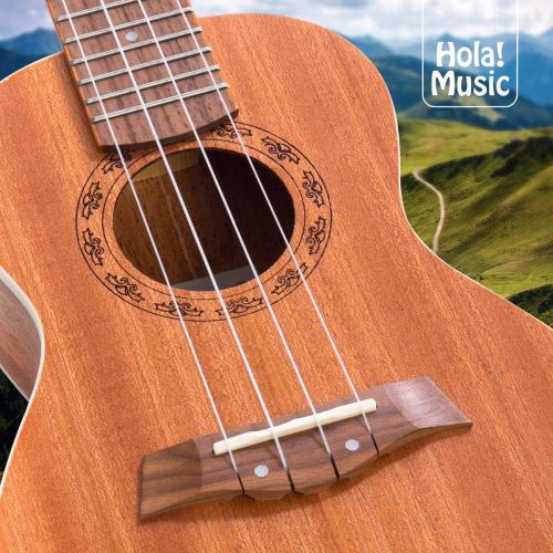  Tenor Ukulele Bundle, Deluxe Series by Hola! Music (Model HM-127MG+), Bundle Includes: 27 Inch Mahogany Ukulele with Aquila Nylgut Strings Installed, Padded Gig Bag, Strap and Pick