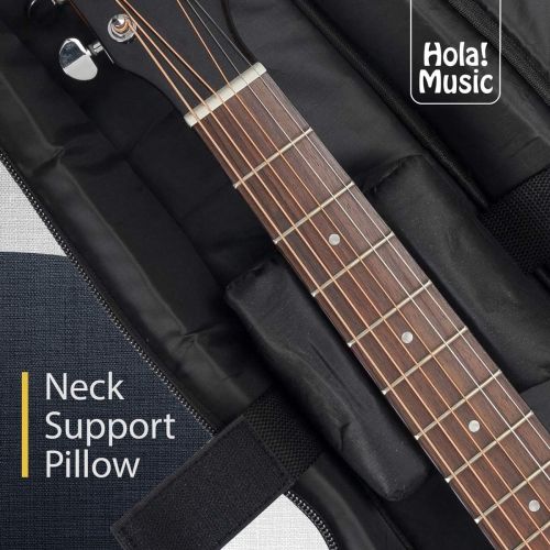  [아마존베스트]Acoustic and Classical Guitars Gig Bag 3/4 Size (36 inch) by Hola! Music, Deluxe Series with 15mm Padding, Black