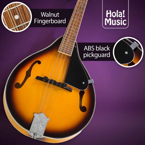  [아마존베스트]Hola! Music A Style Mandolin Instrument with Adjustable Truss-Rod Model HM-3TS, Glossy Sunburst Finish