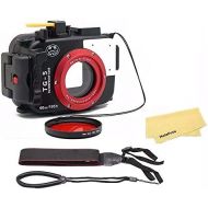 HolaFoto SeaFrogs Waterproof Underwater Camera Case for Olympus TG5 with 67mm Red Filter Combo, Applied to 60m195ft