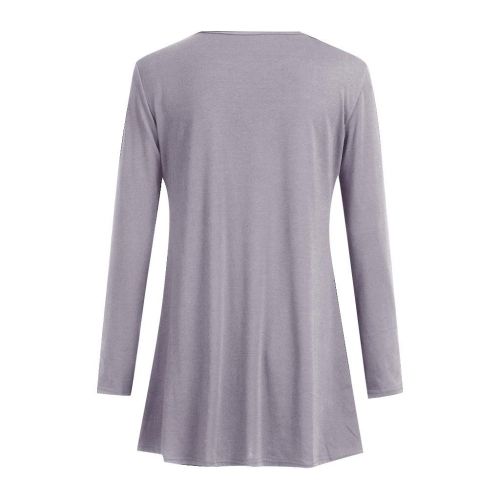  Holeider Damen Bluse Damen Langarm Langarmshirt Damen Elegant Tops Sexy Rundhals Pullover Lange Tunika T-Shirt Spitzen-Patchwork Lose 4 Farbe S-3XL