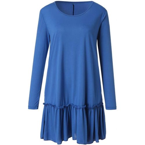  Holeider Damen Bluse Damen Langarm Langarmshirt Damen Elegant Tops Sexy Rundhals Pullover Tunika T-Shirt Einfarbig 3 Farbe S-XXL