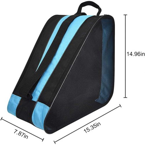  Holiberty Kids Ice Skates Bags Heavy Duty Oxford Roller Skating Shoes Carry Bag Inline Skate Boot Shoulder Bag Children Boys Girls Hockey Skate Tote Ski Sport Bag Multi Pockets for Ice Skate