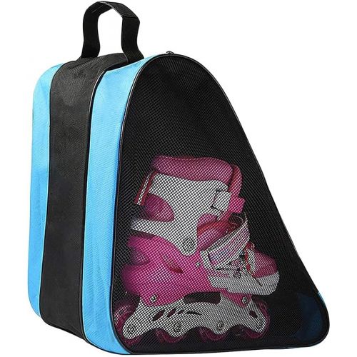  Holiberty Kids Ice Skates Bags Heavy Duty Oxford Roller Skating Shoes Carry Bag Inline Skate Boot Shoulder Bag Children Boys Girls Hockey Skate Tote Ski Sport Bag Multi Pockets for Ice Skate