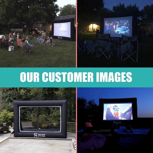  [아마존베스트]Holiday Styling: Outdoor Projector Screen  Outdoor Movie Screen - TV Projection Screen - Inflatable Portable Projector Screen for Family Movies - Premium Grade 200 inch Diagonal (