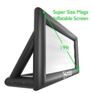 Inflatable Outdoor Projector Movie Screen - Package with Rope, Blower + Tent Stakes by Holiday Styling (19ft Screen)