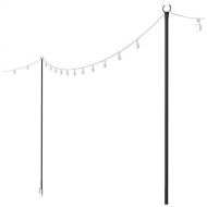 Holiday Styling Outdoor String Lights Pole  Light Up Patio or Garden with LED Or Solar Hanging Bulbs - Long Fork 8 to Dig Deep and Stand Tall - Waterproof Steel Powder Coated Poles for House Cafe