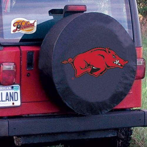  Holland Bar Stool Co. Arkansas Razorbacks HBS Black Vinyl Fitted Spare Car Tire Cover