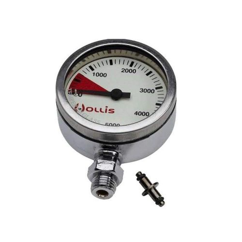  Hollis 500SE DC7 1st and 2nd Stage Scuba Diving Regulator with Pressure Gauge Plus Pressure Hose Included (Bundle) (DIN)