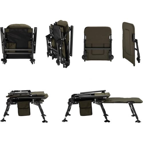  HollyHOME Outdoor Expandable Fishing Chair with Removable Cushion and Adjustable Legs, Multi-Angle Lumbar Back Support, Folding Camping Lounge Chair with Footrest Pads, Picnic Recl