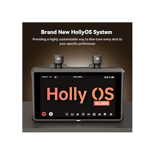  Hollyland Mars M1 Enhanced Wireless Transmitter & Receiver & Monitor, 3-in-1, SDI/HDMI Wireless Video Transmission System with 450ft (150m) Los Range and 0.08s Ultra-Low Latency, Duo Kit