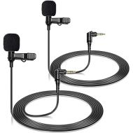 2-Pack Lavalier Lapel Microphone for for Hollyland Wireless Microphone Lark Max Transmitters, Omnidirectional Lavalier Condenser Microphone for Interview,Vlogging
