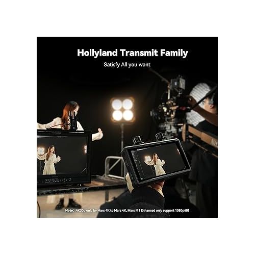  Hollyland 4K Video Transmit Family - Mars 4K(TX&RX) Wireless Transmitter Receiver and Mars M1 Enhanced Wireless Transmitter/Receiver/Monitor (1 Set)