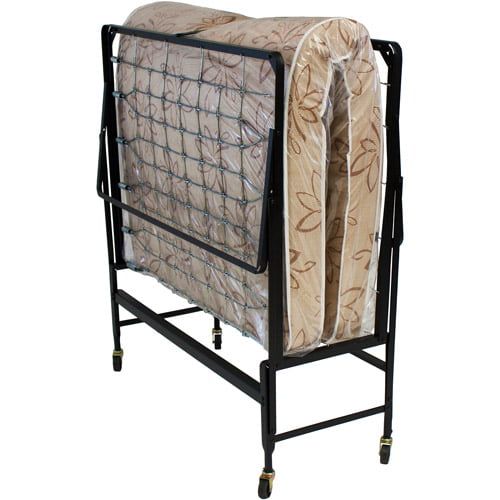  Hollywood Bed Frame Hollywood Rollaway Bed Fiber Mattress, Foldable with Wheels,Twin