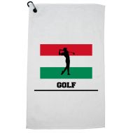 Hollywood Thread Hungary Olympic - Golf - Flag - Silhouette Golf Towel with Carabiner Clip