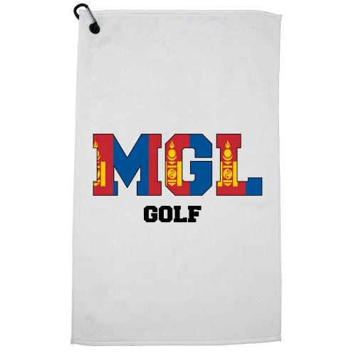  Hollywood Thread Mongolia Golf - Olympic Games - Rio - Flag Golf Towel with Carabiner Clip