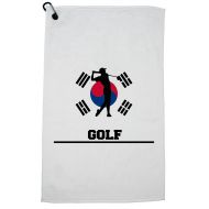 Hollywood Thread South Korea Olympic - Golf - Flag - Silhouette Golf Towel with Carabiner Clip