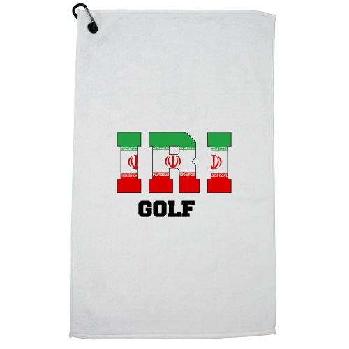  Hollywood Thread Iran Golf - Olympic Games - Rio - Flag Golf Towel with Carabiner Clip