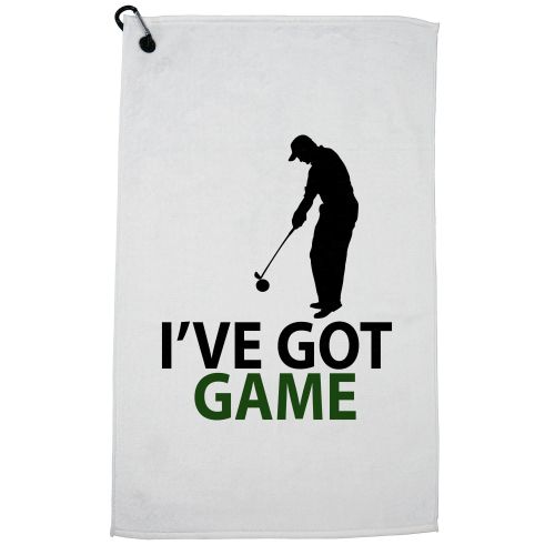  Hollywood Thread Ive Got Game - Golf Proud Golfer Low Handicap Golf Towel with Carabiner Clip