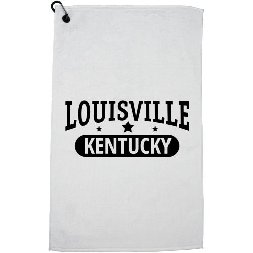  Hollywood Thread Trendy Louisville, Kentucky with Stars Sports Towel with Carabiner Clip