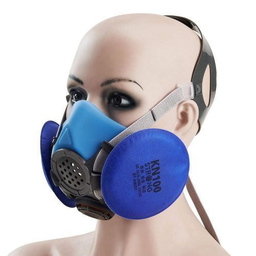  Holulo Half Face Respirator with Blue Filter Anti-Dust Paint Reusable Respirator Mask for Industrial