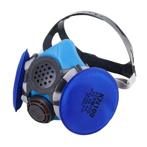  Holulo Half Face Respirator with Blue Filter Anti-Dust Paint Reusable Respirator Mask for Industrial