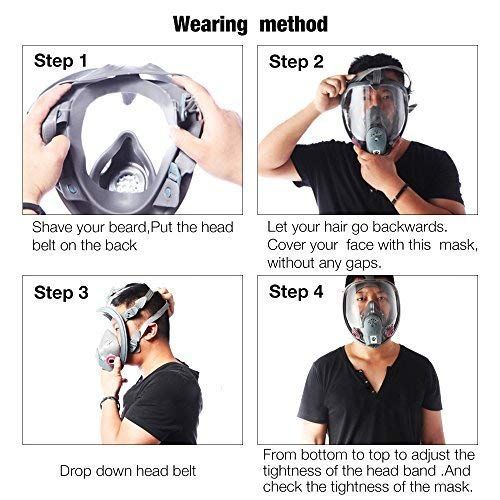  Holulo Full Face Respirator for Organic Vapor Industrial Grade Quality Respiratory Protection,Paint Spray Safety Mask (mask 11)