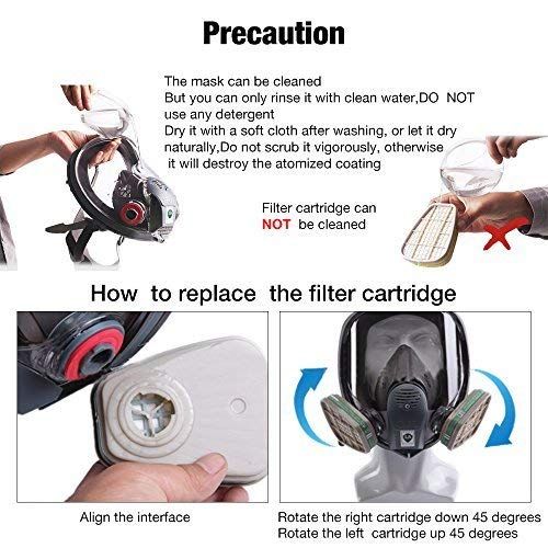  Holulo Full Face Respirator for Organic Vapor Industrial Grade Quality Respiratory Protection,Paint Spray Safety Mask (mask 11)