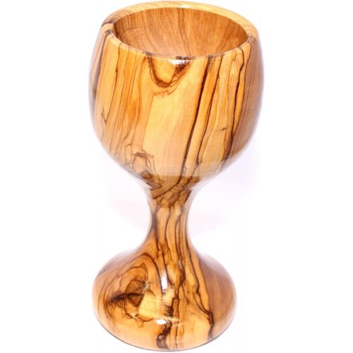  [아마존베스트]Holy Land Market Large Communion Wine Goblet - Chalice Olive Wood (6 Inches Large) - Asfour Outlet Trademark